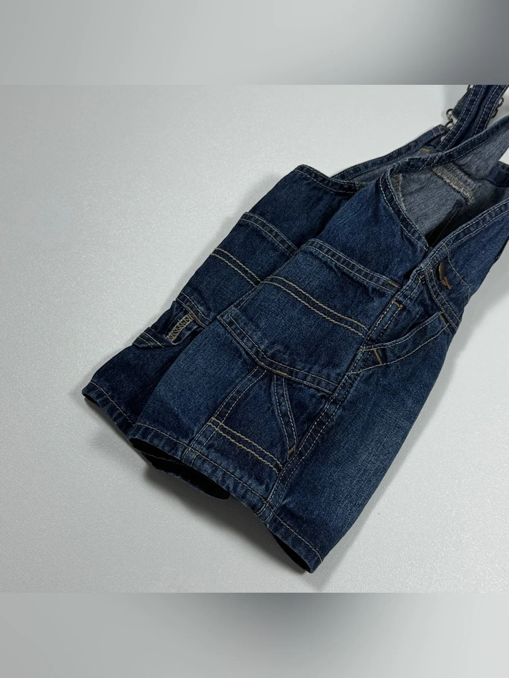 OshKosh B’gosh Boys 18M Denim Shortalls Blue Cotton Overalls Shorts